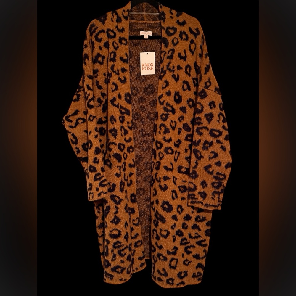 Knox Rose Brown and Black Patterned Cardigan
